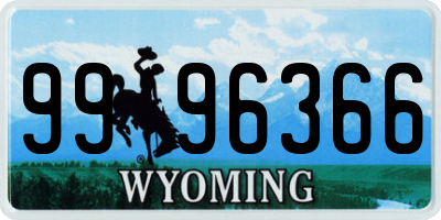 WY license plate 9996366