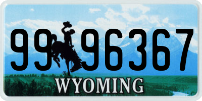 WY license plate 9996367