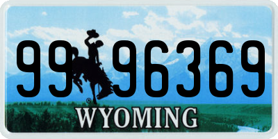 WY license plate 9996369
