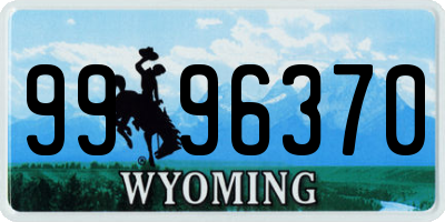 WY license plate 9996370