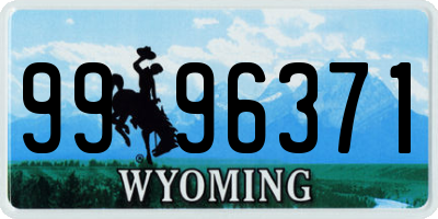 WY license plate 9996371