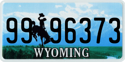 WY license plate 9996373