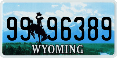 WY license plate 9996389