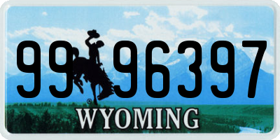 WY license plate 9996397