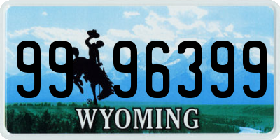 WY license plate 9996399