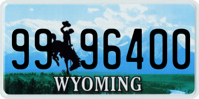 WY license plate 9996400