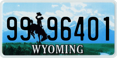 WY license plate 9996401