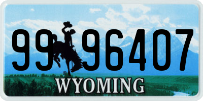 WY license plate 9996407