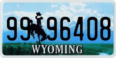 WY license plate 9996408