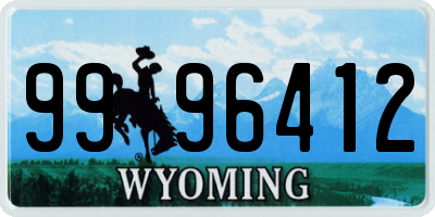 WY license plate 9996412