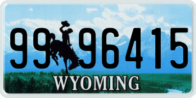 WY license plate 9996415