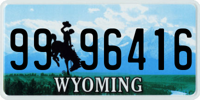 WY license plate 9996416
