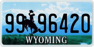 WY license plate 9996420