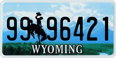 WY license plate 9996421