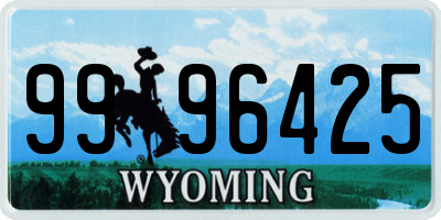 WY license plate 9996425