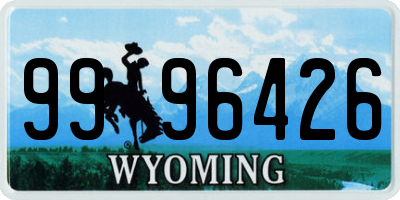 WY license plate 9996426