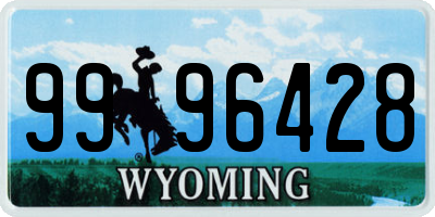 WY license plate 9996428