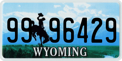 WY license plate 9996429