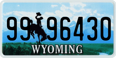 WY license plate 9996430