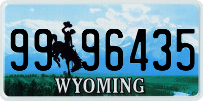 WY license plate 9996435