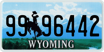 WY license plate 9996442