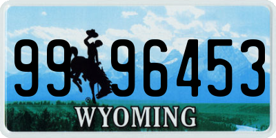 WY license plate 9996453