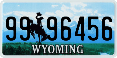 WY license plate 9996456