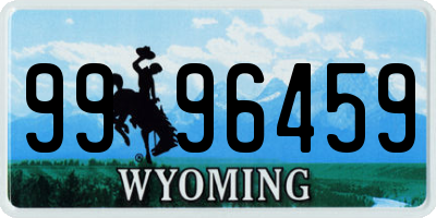 WY license plate 9996459