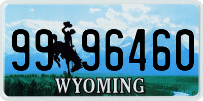 WY license plate 9996460