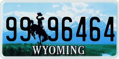 WY license plate 9996464