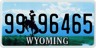 WY license plate 9996465
