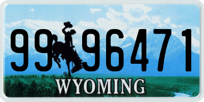 WY license plate 9996471