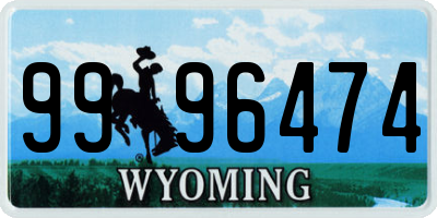 WY license plate 9996474