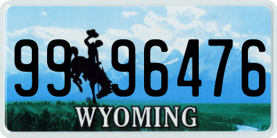 WY license plate 9996476