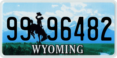 WY license plate 9996482
