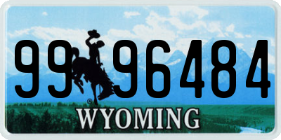 WY license plate 9996484
