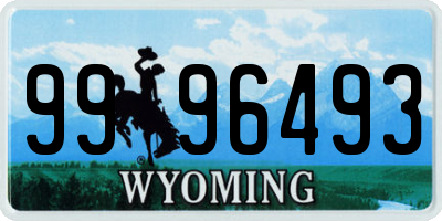 WY license plate 9996493