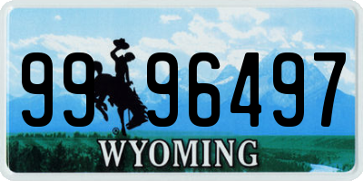 WY license plate 9996497