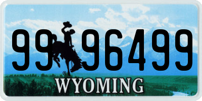 WY license plate 9996499