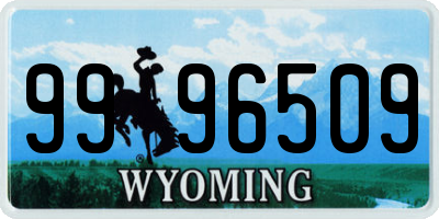 WY license plate 9996509