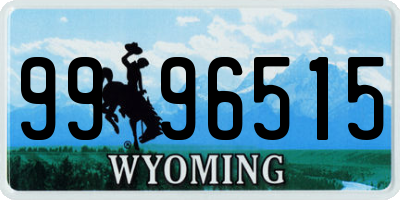 WY license plate 9996515