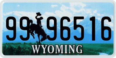 WY license plate 9996516