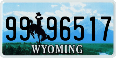 WY license plate 9996517