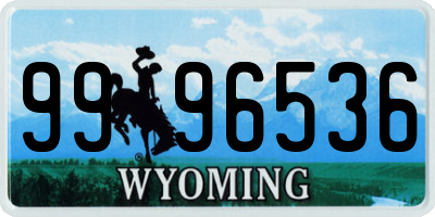 WY license plate 9996536