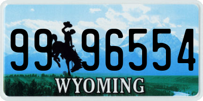 WY license plate 9996554