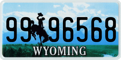 WY license plate 9996568