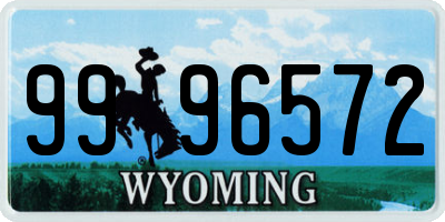 WY license plate 9996572