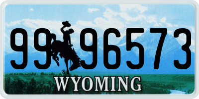 WY license plate 9996573