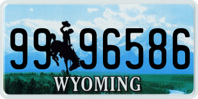 WY license plate 9996586