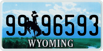 WY license plate 9996593